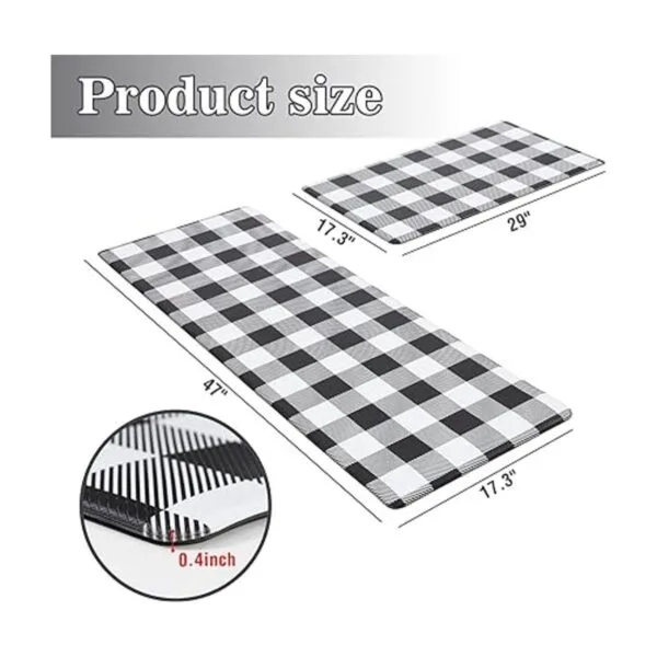 Juego de alfombras y alfombras de cocina en blanco y_2