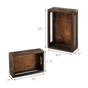 Dicunoy Juego de 2 cajas de anidación rústicas cestas_2