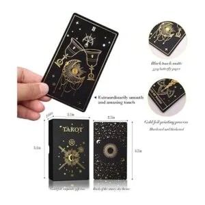 WJPC Tarjetas de tarot de lámina dorada con juego de_4