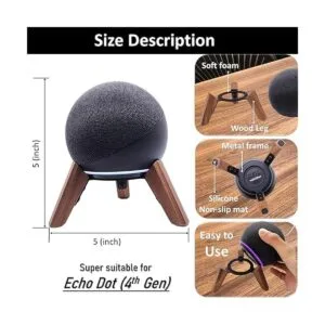 Soporte de madera real para Echo Dot 4 generación5_2