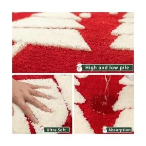 RORA Alfombra de baño roja para decoración de baño de_3
