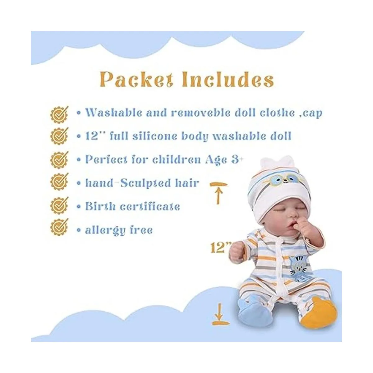 CARANOVO Muñecas Reborn Muñeca de bebé recién nacido_2