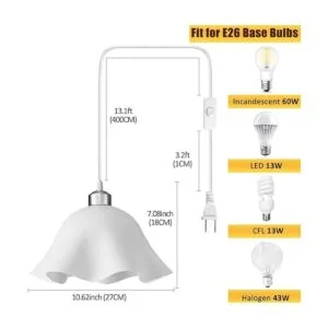 Lámpara colgante con enchufe paquete de 2 luces colgantes_4