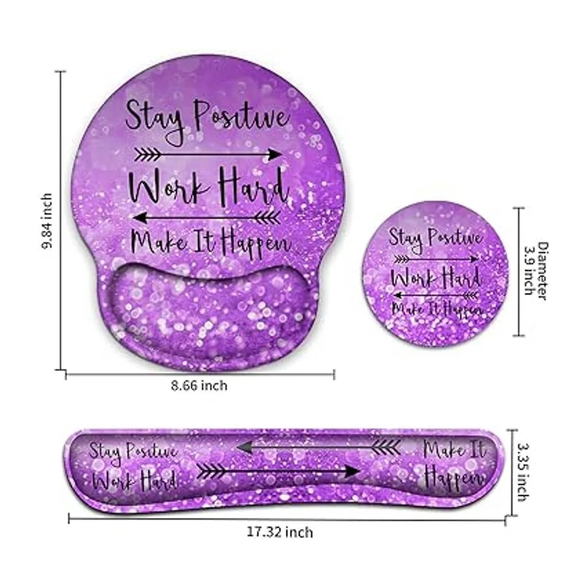 Reposamuñecas para teclado y mouse con soporte para_6