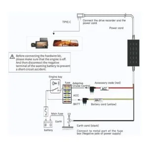 WOLFBOX Kit de alambre duro tipo C para cámara de tablero_2
