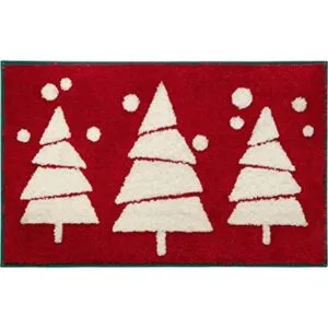 RORA Alfombra de baño roja para decoración de baño de_1