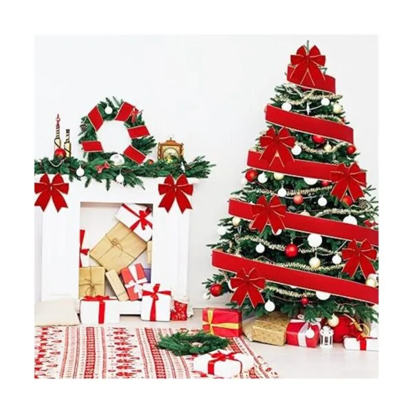 Yungyan Cinta de terciopelo de Navidad con alambre de_3
