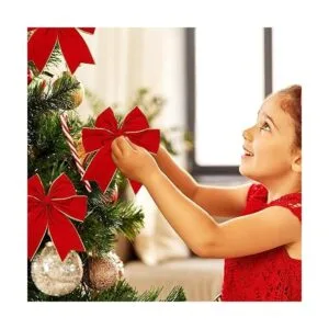 Yungyan Cinta de terciopelo de Navidad con alambre de_4