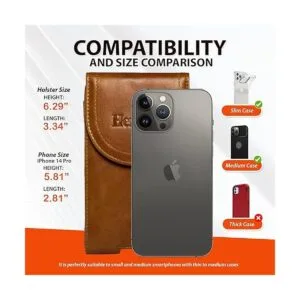 Hengwin Funda para cinturón para iPhone 14 13 12 de piel_3