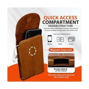 Hengwin Funda para cinturón para iPhone 14 13 12 de piel_4
