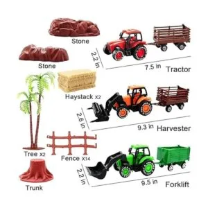 Paquete de 3 tractores de juguete de granja con 40 figuras_5