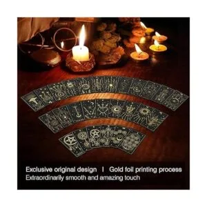 WJPC Tarjetas de tarot de lámina dorada con juego de_2