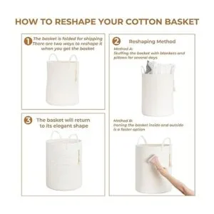 Goodpick Cesta blanca para guardería con asas cesta alta_7