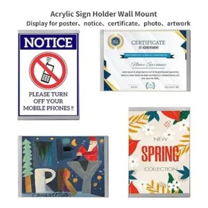 REALWAY Soporte acrílico para letreros de pared de 8.5 x_6