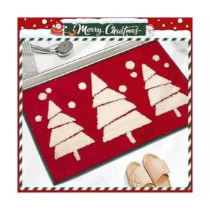 RORA Alfombra de baño roja para decoración de baño de_2