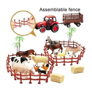 Paquete de 3 tractores de juguete de granja con 40 figuras_3
