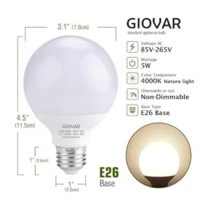 GIOVAR Paquete de 8 bombillas LED de baño bombilla_2