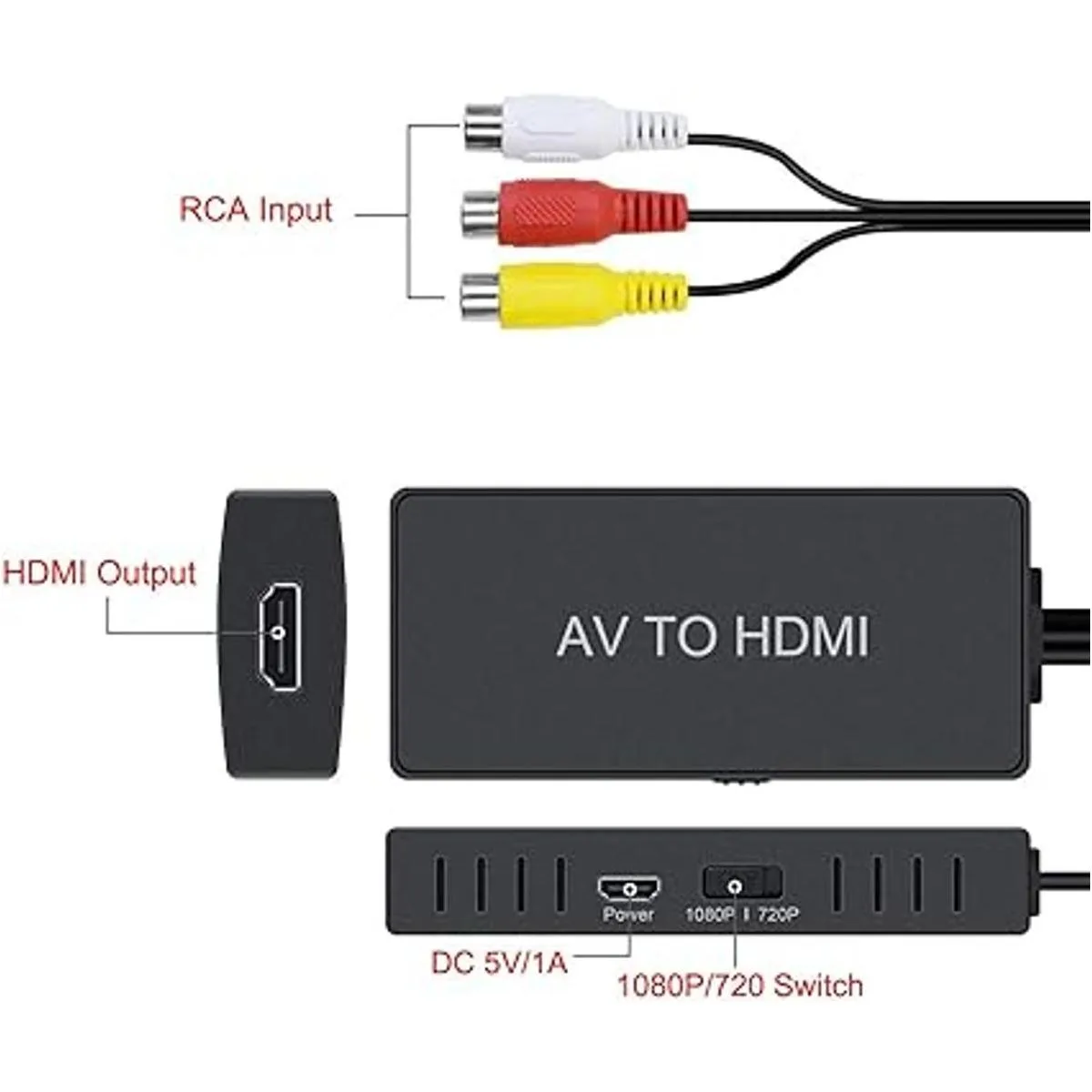 LVY Convertidor AV a HDMI Convertidor RCA a HDMI compuesto_3