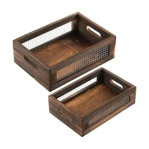 Dicunoy Juego de 2 cajas de anidación rústicas cestas_3