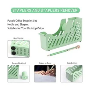 Creechwa Kit de accesorios de escritorio verde juego de_3