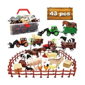 Paquete de 3 tractores de juguete de granja con 40 figuras_1