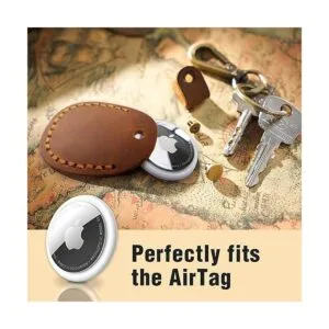 Paquete de 4 fundas de cuero para AirTag Tracker_3