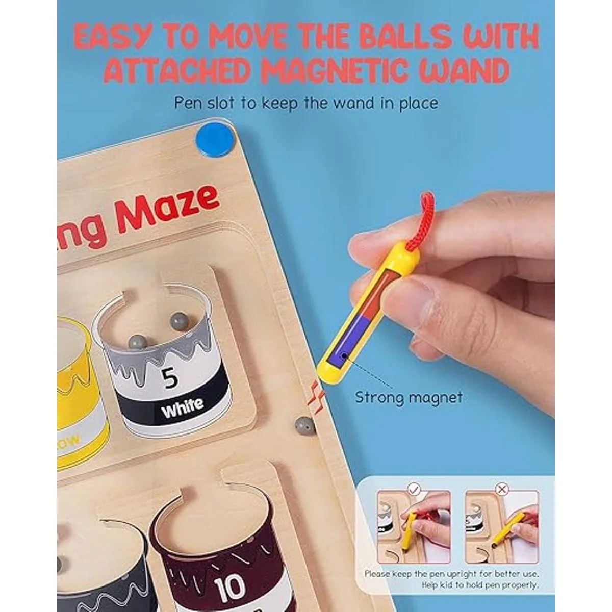 GAMENOTE Laberinto magnético de color y números_4