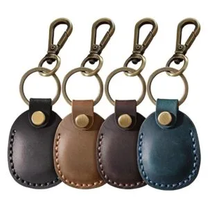 Paquete de 4 fundas de cuero para AirTag Tracker_1