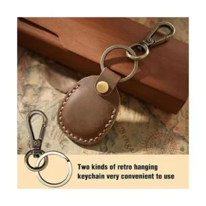 Paquete de 4 fundas de cuero para AirTag Tracker_4