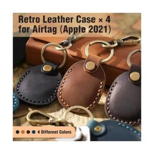 Paquete de 4 fundas de cuero para AirTag Tracker_2