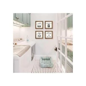 Juego de 4 letreros de decoración de lavandería para_7