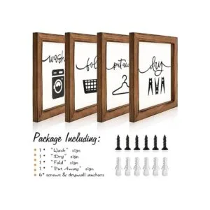 Juego de 4 letreros de decoración de lavandería para_6