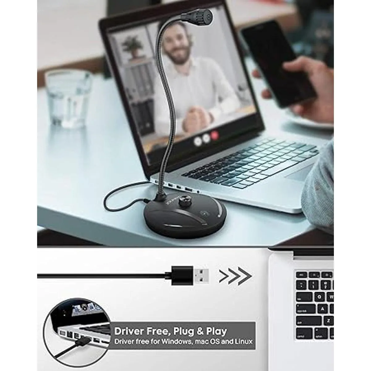 jounivo micrófono usb para computadora micrófono de pc y_6