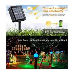 QITONG Paquete de 2 luces solares verdes de cuerda de_2