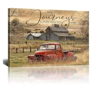 Fimtise Cuadros de granero decoración de pared camión_1