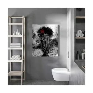 Lienzo afroamericano para pared estampado de moda de niña_3