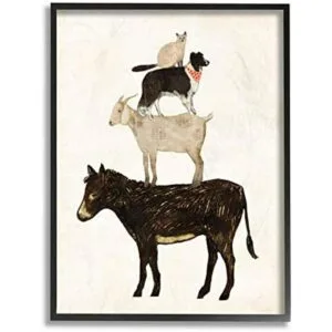 Stupell Industries Burro perro y gato Barnyard Friends_1