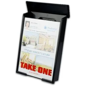 Caja de color negro para folletos con cerradura de broche_2