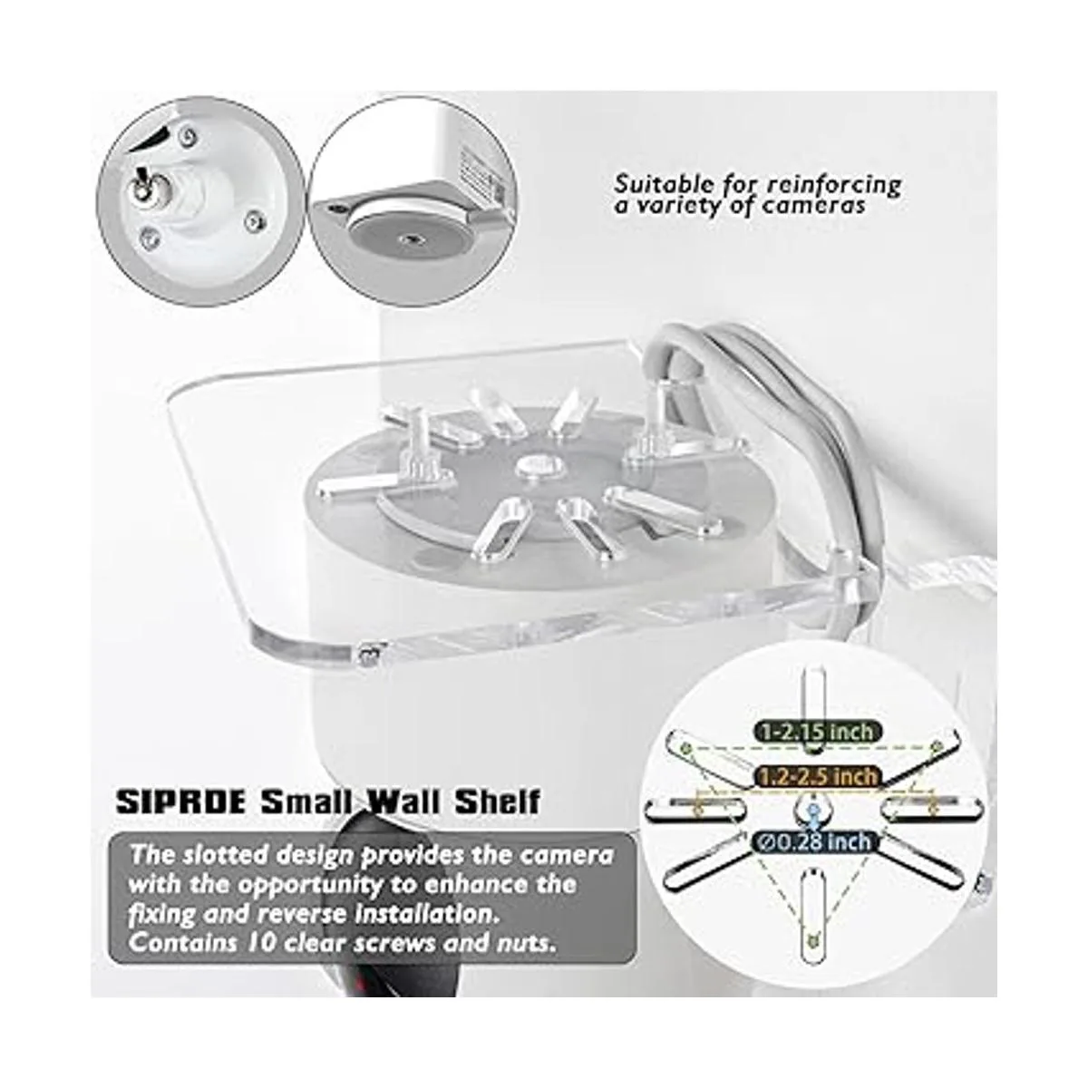 SIPRDE Juego de 3 estantes de pared pequeños de acrílico_4