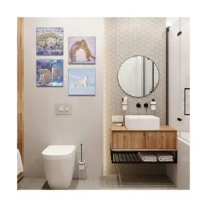 OTOSTAR 4 impresiones en lienzo para pared diseño de oso_4