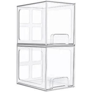 Vtopmart Paquete de 2 cajones de almacenamiento apilables_1