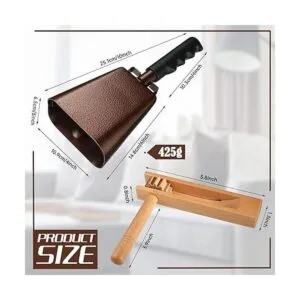 Cencerro de acero de 10.0 in con asa para hacer ruido_2