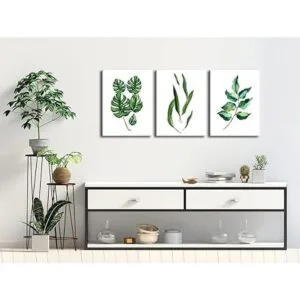 Pyradecor hojas verdes lienzo impreso arte de pared_5