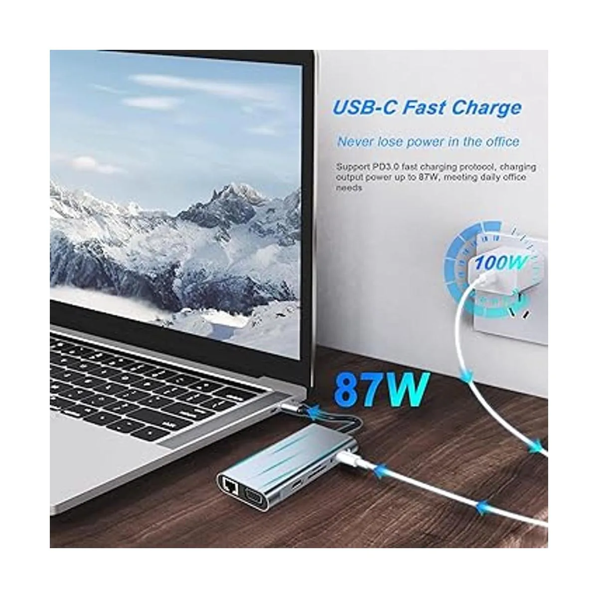 HUB USB C adaptador USB C 11 en 1 con HDMI 4K VGA PD_3