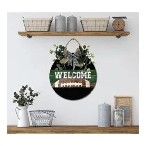 Letrero de bienvenida para puerta delantera coronas_7