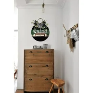 Letrero de bienvenida para puerta delantera coronas_2