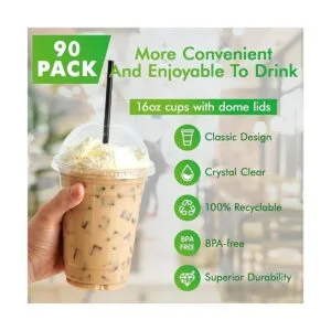 Paquete de 90 Tazas de plástico transparente de 16 onzas_2