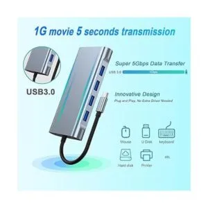 HUB USB C adaptador USB C 11 en 1 con HDMI 4K VGA PD_5