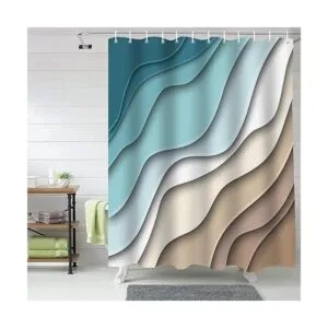 Cortinas de ducha geométricas de 72 x 72 pulgadas verde_4