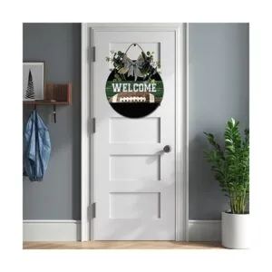 Letrero de bienvenida para puerta delantera coronas_6